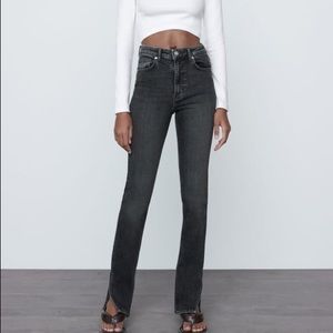 ZARA hi-rise split skinny jeans